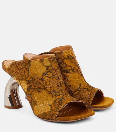 Dries Van Noten お洒落 上品 オープントゥ ジャカード ミュール P00836821.jpg