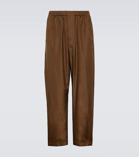 lemaire silk pants 44 新品 タグあり Silk straight pants in brown - Lemaire | Mytheresa