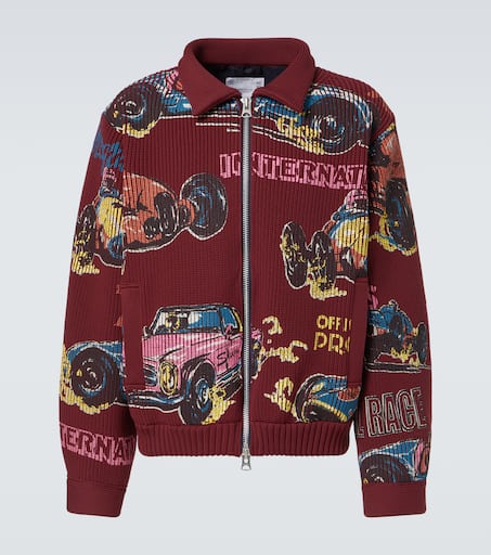 sacai Car Race Print Knit Blouson サイズ2 sacai Car Race Print Knit Blouson サイズ2