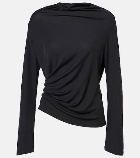 Croisière draped open-back crêpe jersey top in black - Jacquemus