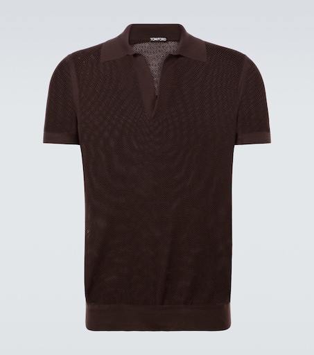 Tom Ford Semi-sheer cotton and silk polo shirt