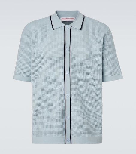 Orlebar Brown Roddy waffle-knit bowling shirt
