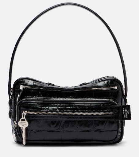 Camero Party leather shoulder bag in black - Acne Studios | Mytheresa