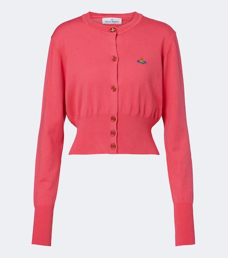 Bea cropped cotton and cashmere cardigan in pink - Vivienne