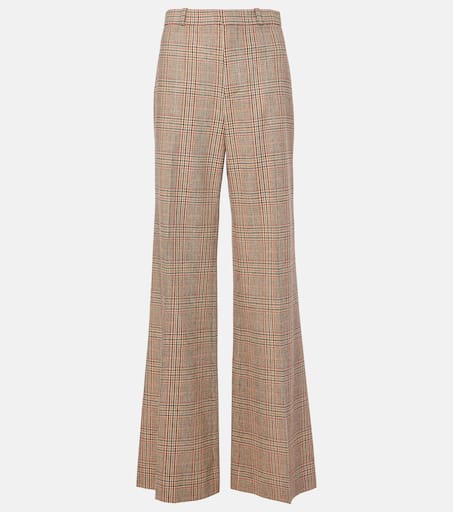 パンツ Chloe FW25 Check wool pants (CH25APA06097 93C) CHLOÉ Checked wool-blend wide-leg pants | NET-A-PORTER