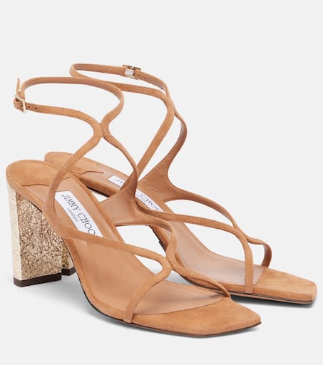 パンプス JIMMY CHOO Brown Suede Leo 65 Sandals JIMMY CHOO Leo 65 suede sandals | NET-A-PORTER