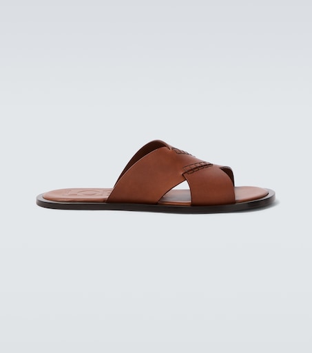 Paula's Ibiza Flex leather sandals in brown - Loewe | Mytheresa