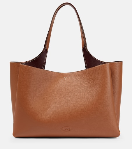 Medium leather tote bag in brown - Tods | Mytheresa