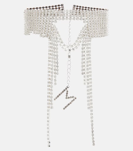 Crystal-embellished choker in silver - Magda Butrym | Mytheresa