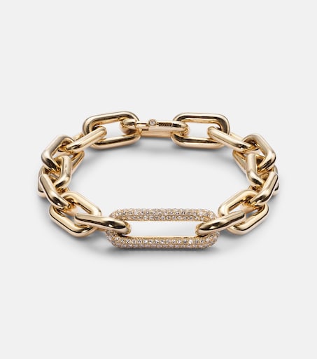 18kt gold chain bracelet with diamonds