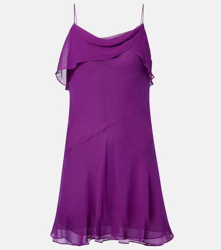 purple silk mini dress Naha Purple Silk Mini Shirt Dress