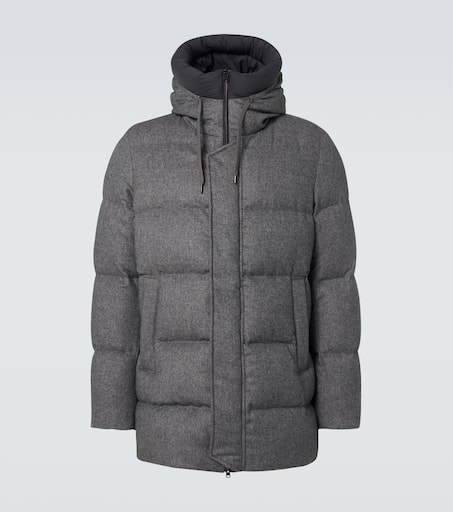 ダウンジャケット・コート HERNO FW24 Silk and cashmere down jacket (PI001982D 2157) Silk and cashmere down coat in grey - Herno | Mytheresa