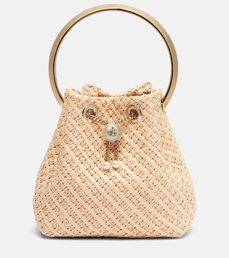 ◆正規品・新品◆Jimmy Choo Beige Raffia Mini Marli Handbag Jimmy Choo Raffia Small Marli Shopping Bag | italist, ALWAYS