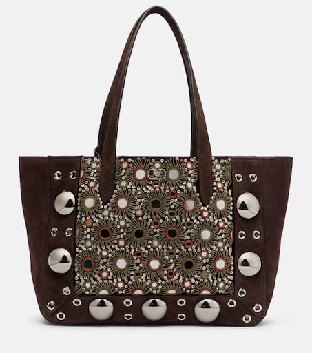 トートバッグ Valentino Garavani Nellcote Medium Tote Bag In Suede Nellcôte Medium suede tote bag in brown - Valentino Garavani