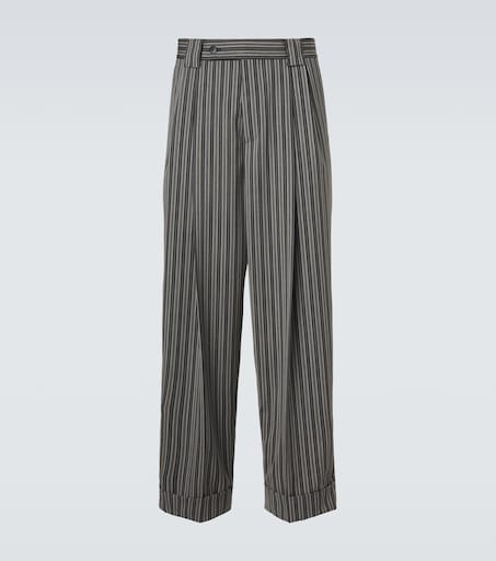 Versace Striped virgin wool straight pants