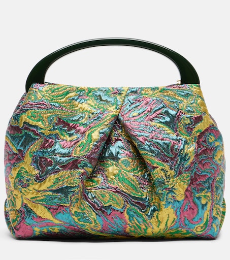 Crisp Small jacquard top-handle bag in multicoloured - Dries Van