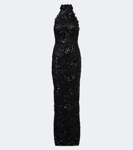 maya black sequin fishtail maxi dress Beau sequined halterneck gown in - Rebecca Vallance Bridesmaid dress Select Shoe size:43 APD-AUG26-SALE Silver Mermaid Prom Dresses relaxed enough to dance