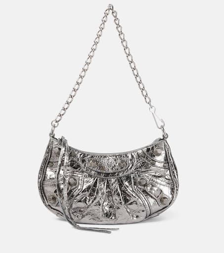 Le Cagole Embellished Textured-Leather Messenger Bag