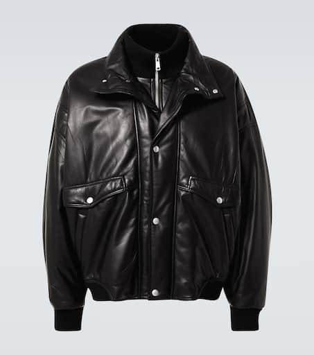 【美品】PRADA 23SS Leather Bomber Jacket BLK 17075309_34599765_600.jpg
