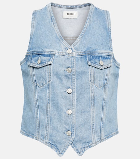 70's denim vest in blue - Agolde | Mytheresa