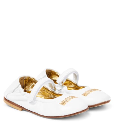 【関税&送料込】Moschino Leather Ballerina Moschino Women's Logo Strap Ballet Flats | Bloomingdale's