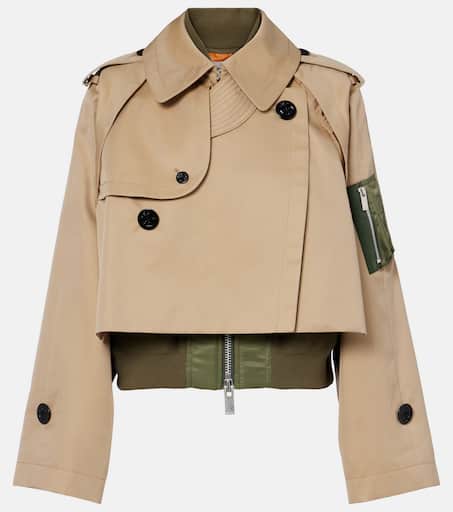 【sacai】Cropped Gabardine Blend Jacket SACAI | Two-Tone Cropped Gabardine Blend Jacket | Women