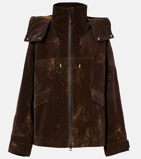 x On hooded oversized jacket in brown - Loewe | Mytheresa