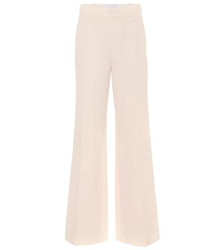 【Roland Mouret】 Lucanusウールクレープ wide legパンツ Lucanus wool crêpe wide leg pants in pink - Roland Mouret