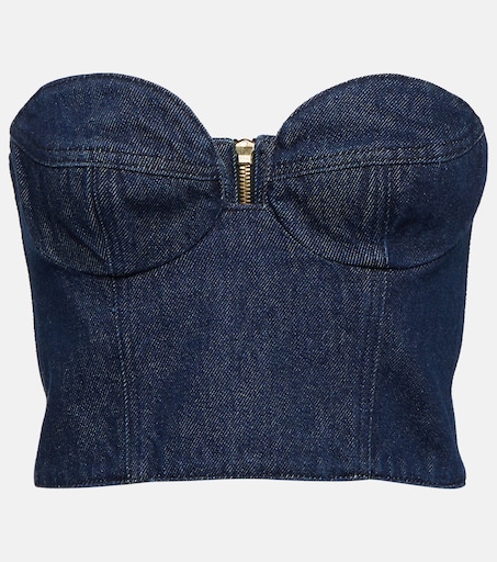 Denim bustier top in blue - Magda Butrym | Mytheresa