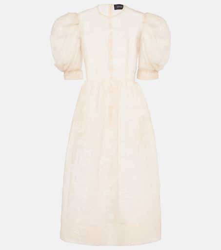 Embroidered midi dress in beige - Simone Rocha | Mytheresa