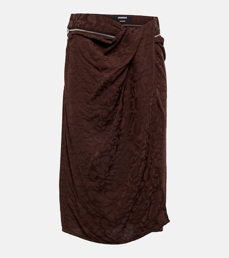 La Jupe Bodri printed wrap skirt in brown - Jacquemus