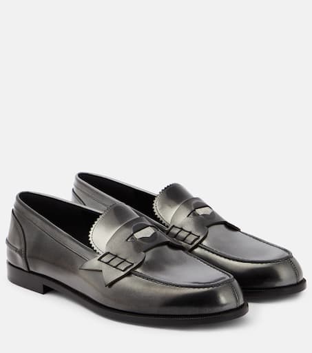 【人気】Christian Louboutin Penny Donna レオパードローファー Christian Louboutin | Penny donna black calf ali loafers