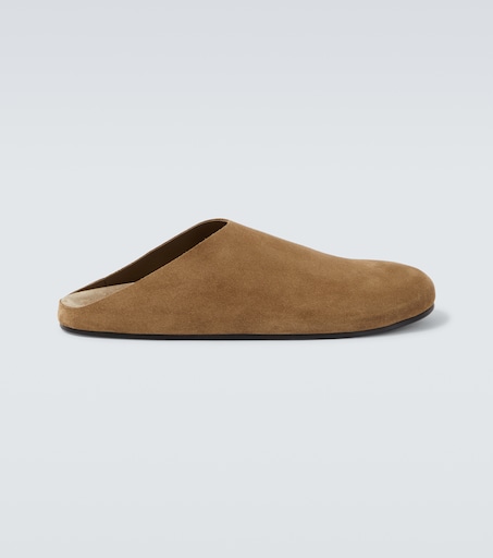 Hudson suede mules in beige - The Row | Mytheresa