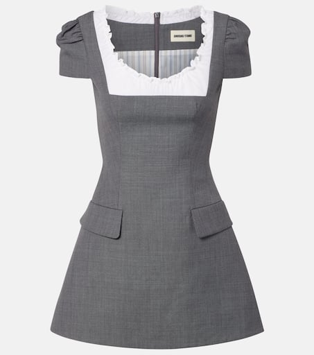 ワンピース AM1397 Chuchu pleats ribbon dress Gray Chuchu pleats ribbon dress gray andmary Grey Woven Check