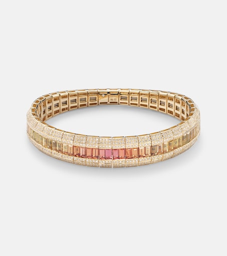 Stretch 18kt rose gold bracelet with gemstones in pink - Shay Jewelry | Mytheresa