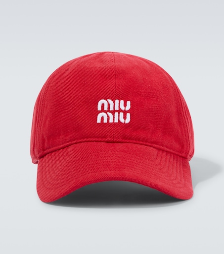 Logo denim baseball cap in red - Miu Miu | Mytheresa