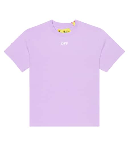 “Off-White” ロゴ バックプリントコットンフーディ Purple Off-White” ロゴ バックプリントコットンフーディ Purple