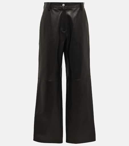 パンツ MAGDA BUTRYM 'PF25 01' pants Straight-leg leather pants in black