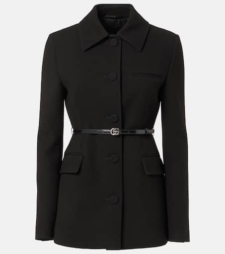 【関税&送料込】Gucci Wool And Silk Crepe Coat With All-Over Wool and silk crepe coat with all-over GG motif GUCCI