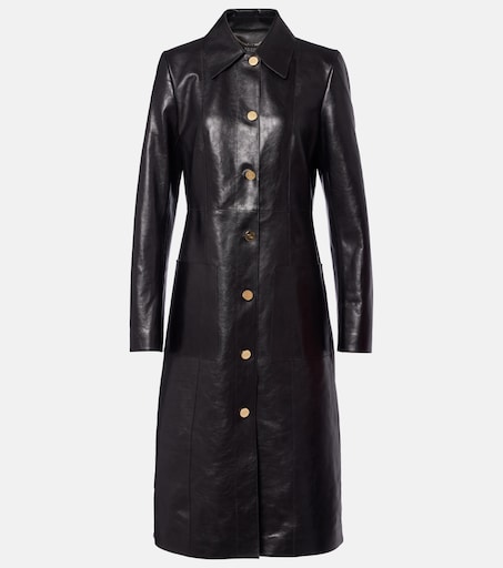 Interlocking G leather coat in black - Gucci | Mytheresa
