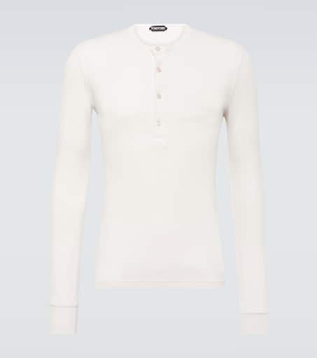 【TOM FORD】henley T-shirt ホワイト Jersey Henley shirt in white - Tom Ford | Mytheresa