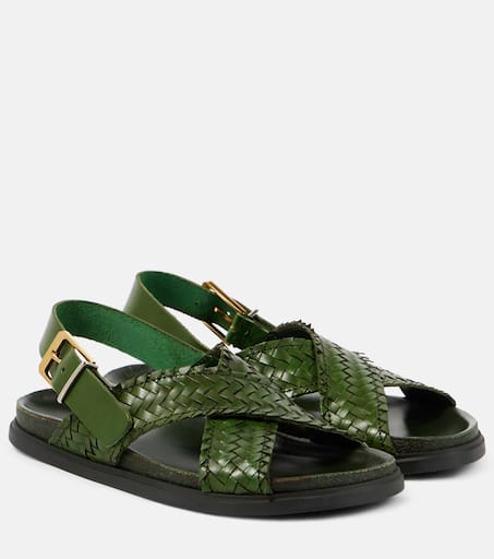 入手困難！THE ROW ザ・ロウ  Bow leather slingback sandals Bow leather slingback sandals in black - The Row | Mytheresa