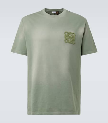 Anagram cotton jersey T-shirt in green - Loewe | Mytheresa