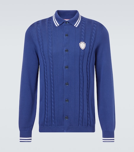 Brunello Cucinelli Cable-knit embroidered cotton cardigan
