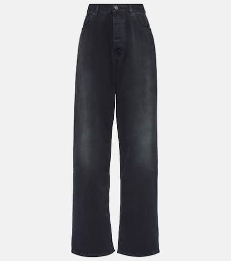 High-rise wide-leg jeans in black - Balenciaga | Mytheresa