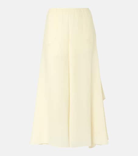 シェリエ　Mohair check wrap culottes Gihuo Women' s Culottes Linen Blend Wide Leg Pants Elastic