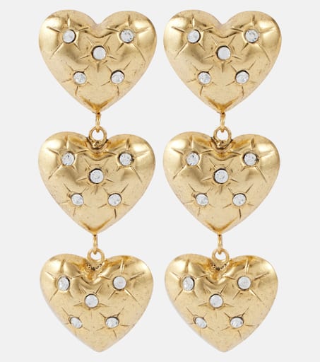 Harlow crystal-embellished drop earrings in gold - Jennifer