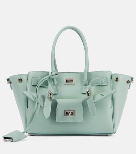 Bel Air Mini leather tote bag in green - Balenciaga | Mytheresa