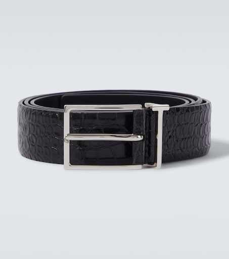 Tom Ford T Loop croc-effect leather belt