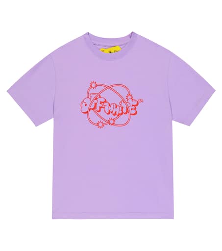 Cloud cotton T-shirt in purple - Off White Kids | Mytheresa